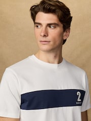 Hackett White Short Sleeve Panel T-Shirt - Image 3 of 8