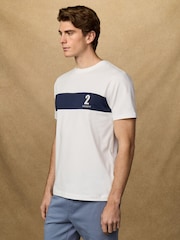 Hackett White Short Sleeve Panel T-Shirt - Image 4 of 8
