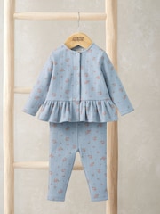 Mamas & Papas Floral Ribbed Top & Leggings Set - Imaginea 1 din 4