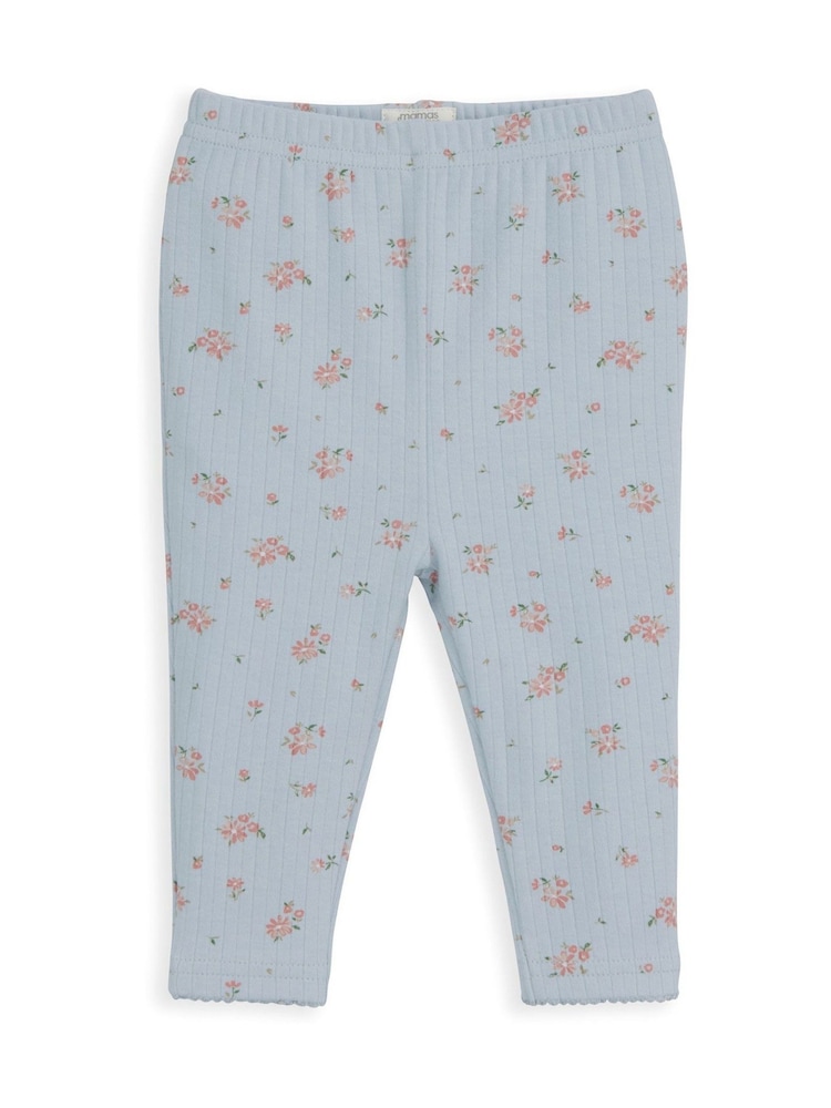 Mamas & Papas Floral Ribbed Top & Leggings Set - Imaginea 4 din 4