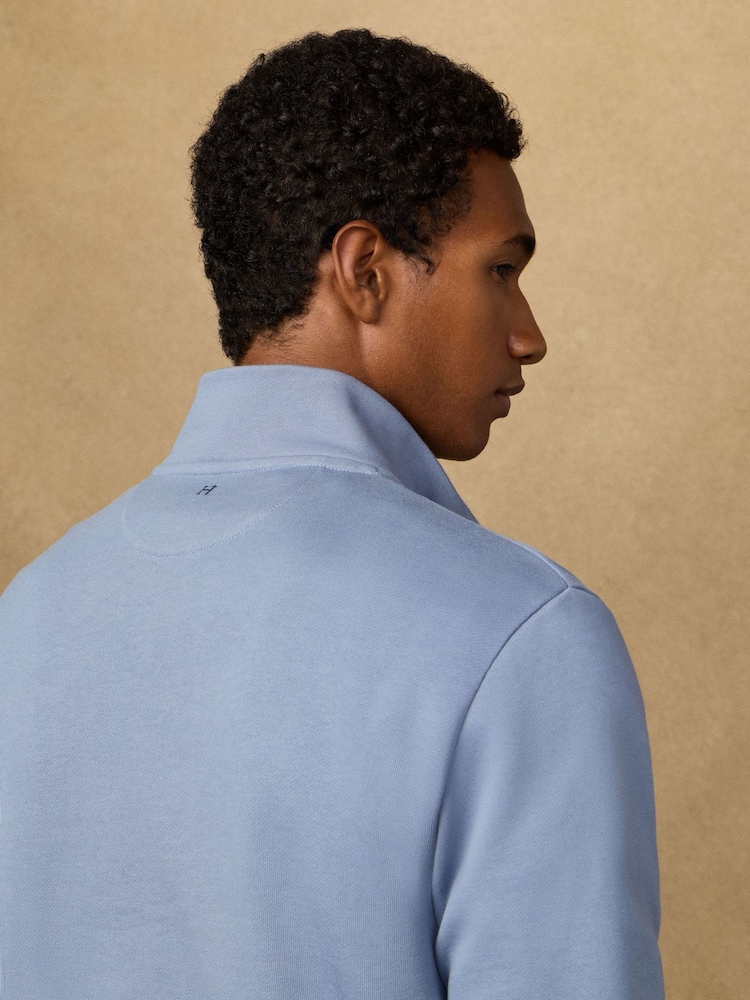 Hackett Branded Badge Quarter Zip Sweat Top - Image 6 of 6