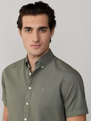 Hackett Short Sleeve Oxford Blue Shirt - Image 3 of 7