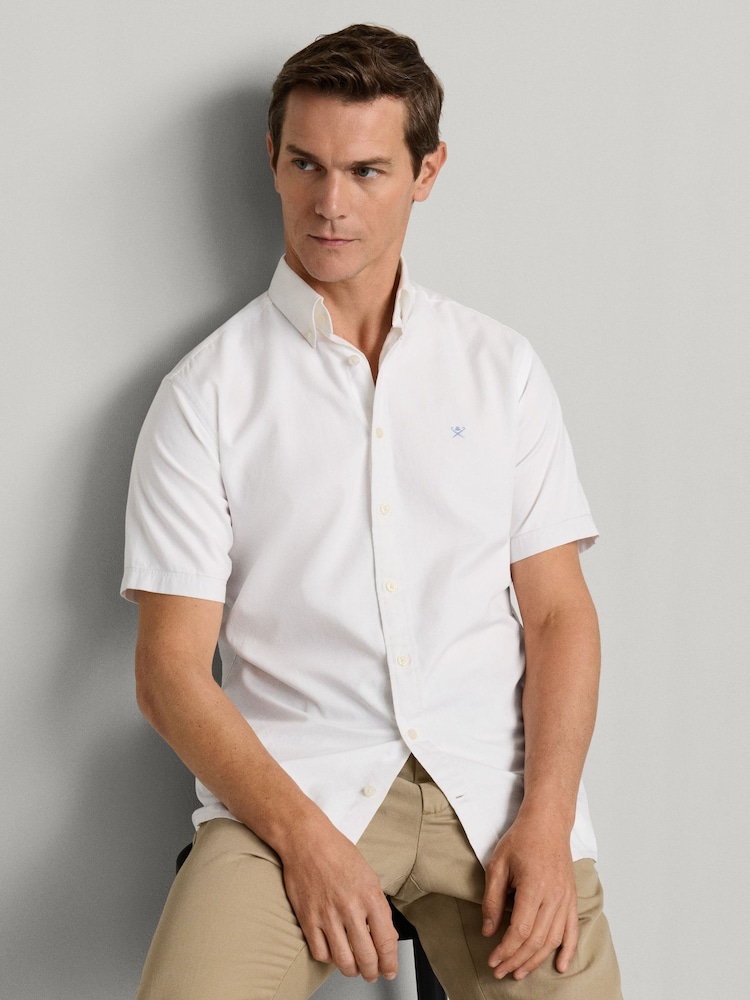 Hackett Short Sleeve Oxford Blue Shirt - Image 1 of 6