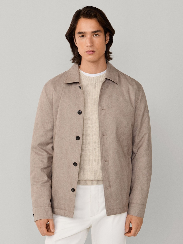 Hackett Brown Herringbone Shirt Jacket - Image 2 of 6 Hackett Brown Herringbone Shirt Jacket - Image 2 of 6