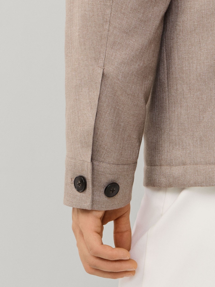 Hackett Brown Herringbone Shirt Jacket - Image 6 of 6 Hackett Brown Herringbone Shirt Jacket - Image 6 of 6