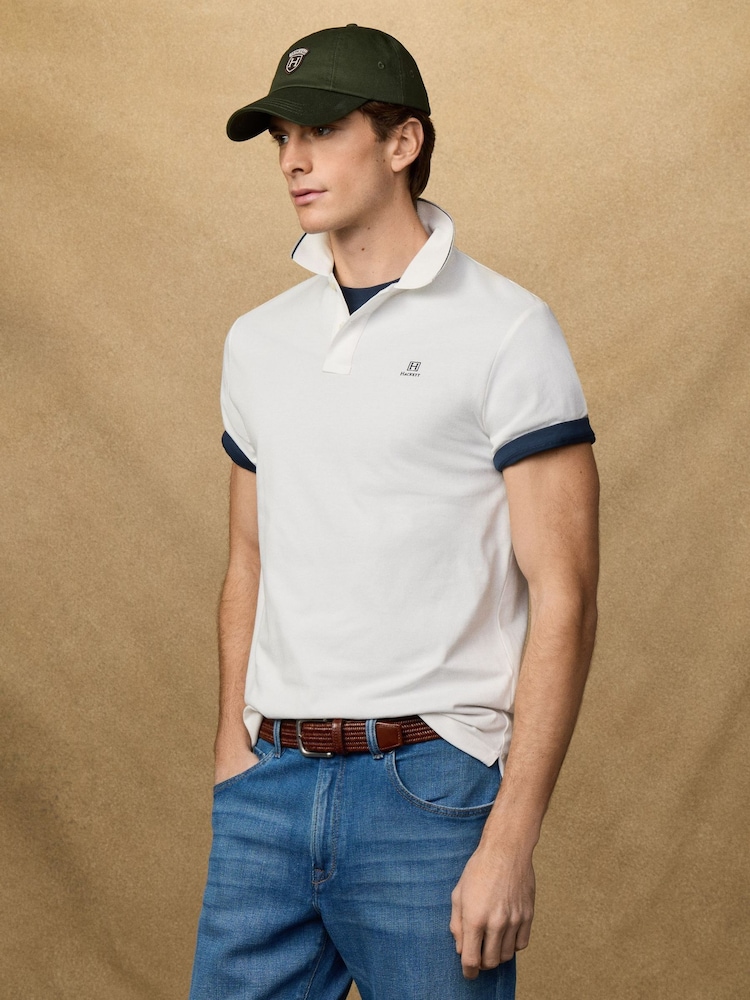 Hackett White Short Sleeve Tipped Polo Shirt - Image 1 of 6