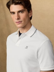 Hackett White Short Sleeve Tipped Polo Shirt - Image 6 of 6