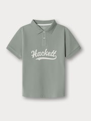 ירוק - Hackett Logo Short Sleeve Polo Shirt - תמונה 1 מתוך 4