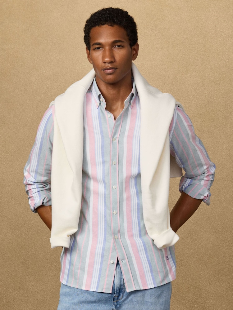 Hackett Tailored Fit Multi Stripe Oxford Shirt - 圖片 1/6