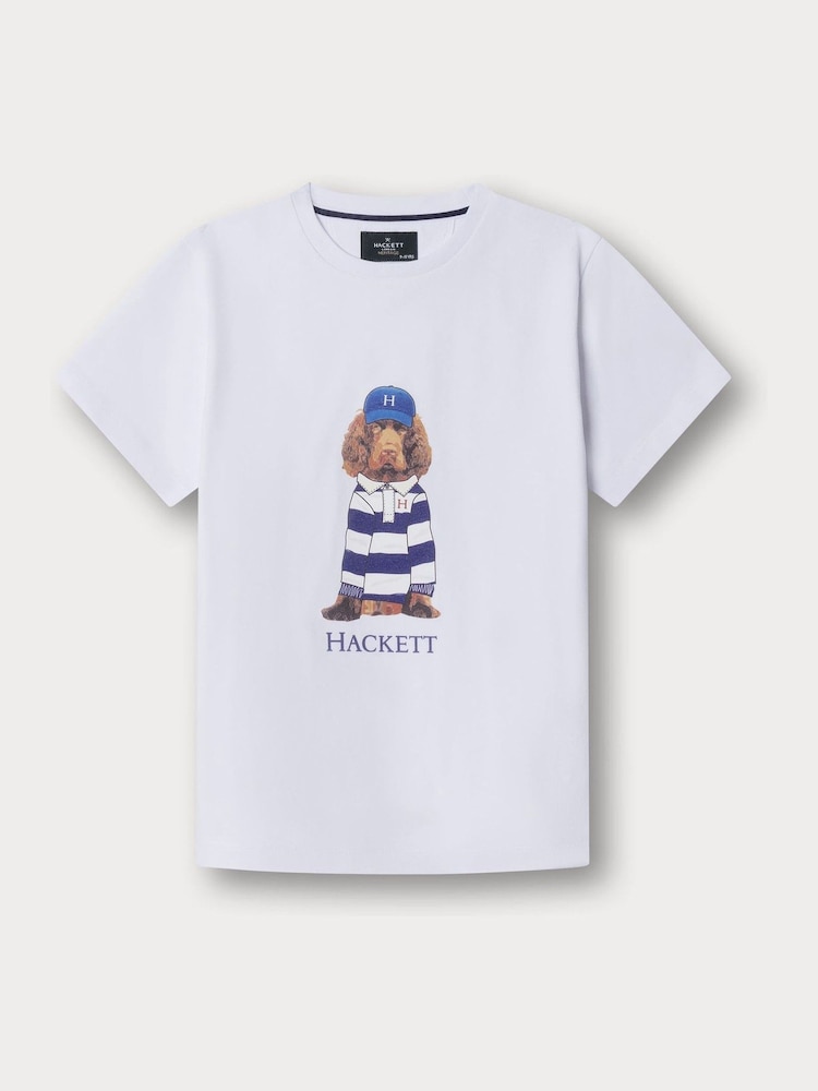 Hackett White Classic Fit Short Sleeve Harry T-Shirt - Image 1 of 4 Hackett White Classic Fit Short Sleeve Harry T-Shirt - Image 1 of 4
