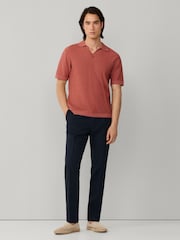 Hackett Red Knitted Short Sleeve Polo Shirt - Image 2 of 6