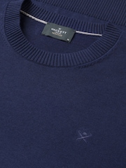 Sininen - Hackett puuvillainen pyöreäkauluksinen neulepusero - Kuva 3 / 3