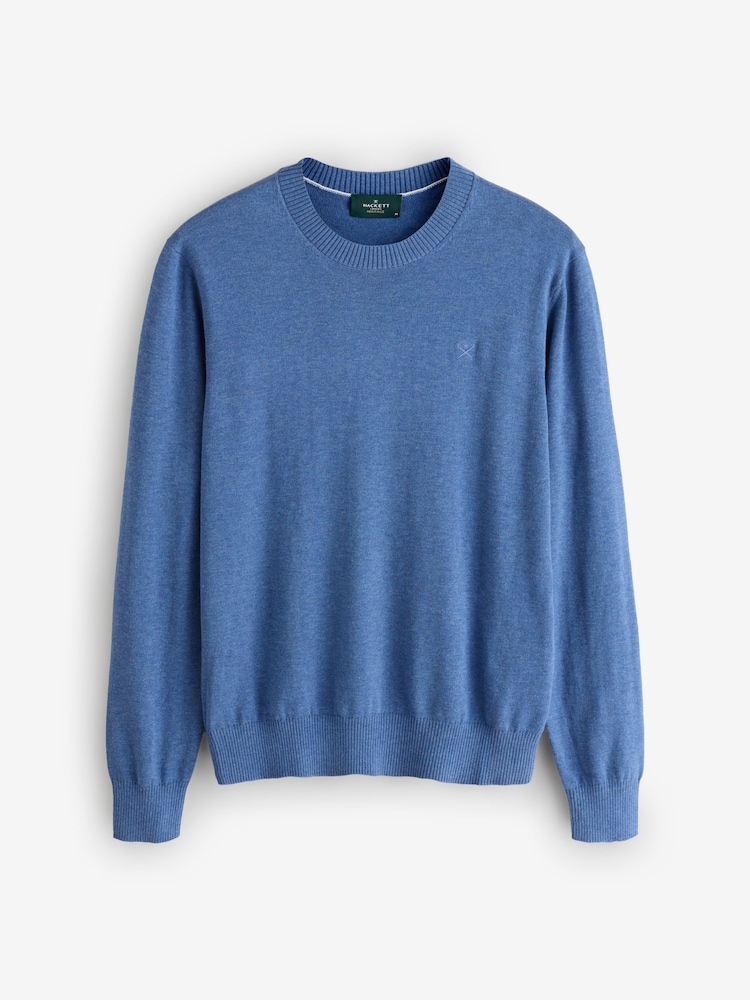 Kevyt Sininen - Hackett puuvillainen pyöreäkauluksinen neulepusero - Kuva 1 / 1