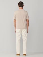 Hackett Brown Cotton-Linen Knitted Short Sleeve T-Shirt - Image 4 of 7