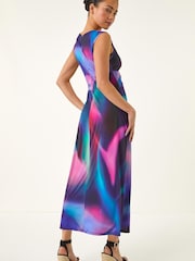 Roman Purple Petite Floral Twisted Dress - Image 3 of 5