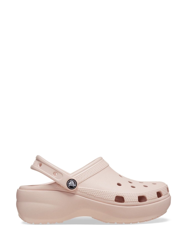 Crocs Cream Classic Platform Clogs - Image 1 of 4