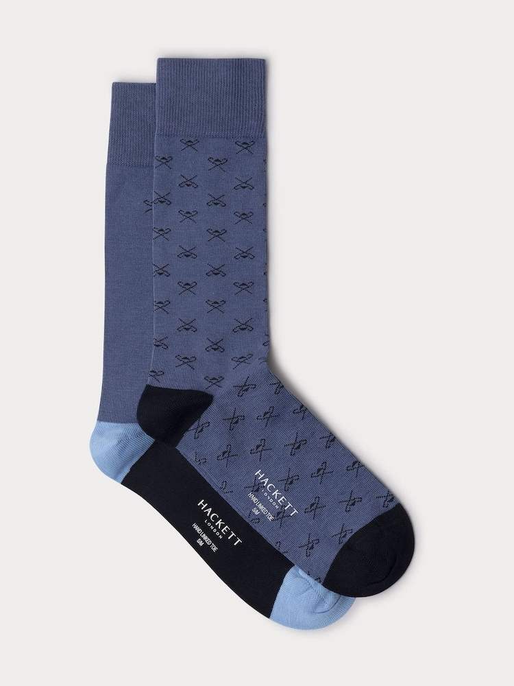 Hackett Light Blue Icon Socks 2 Pack - Image 1 of 7