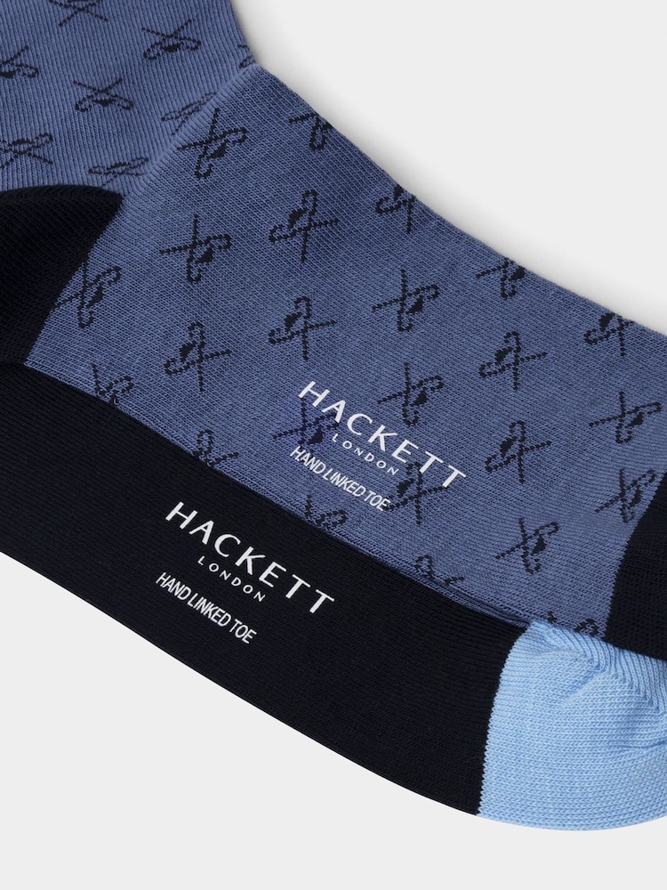 Hackett Light Blue Icon Socks 2 Pack - Image 7 of 7