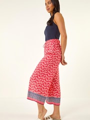 Roman Petite Border Print Cropped Trousers - 圖片 1，共 5