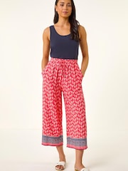 Roman Petite Border Print Cropped Trousers - 圖片 2，共 5