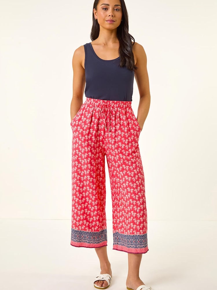 Roman Petite Border Print Cropped Trousers - 圖片 2，共 5