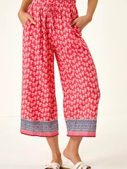 Roman Petite Border Print Cropped Trousers - 圖片 4，共 5