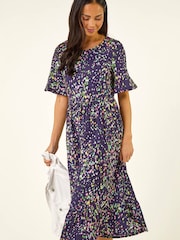 Roman Blue Petite Abstract Spot Dress - Image 1 of 5