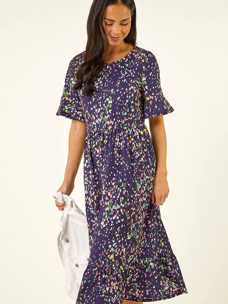 Roman Blue Petite Abstract Spot Dress - Image 1 of 5