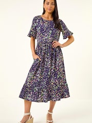 Roman Blue Petite Abstract Spot Dress - Image 2 of 5