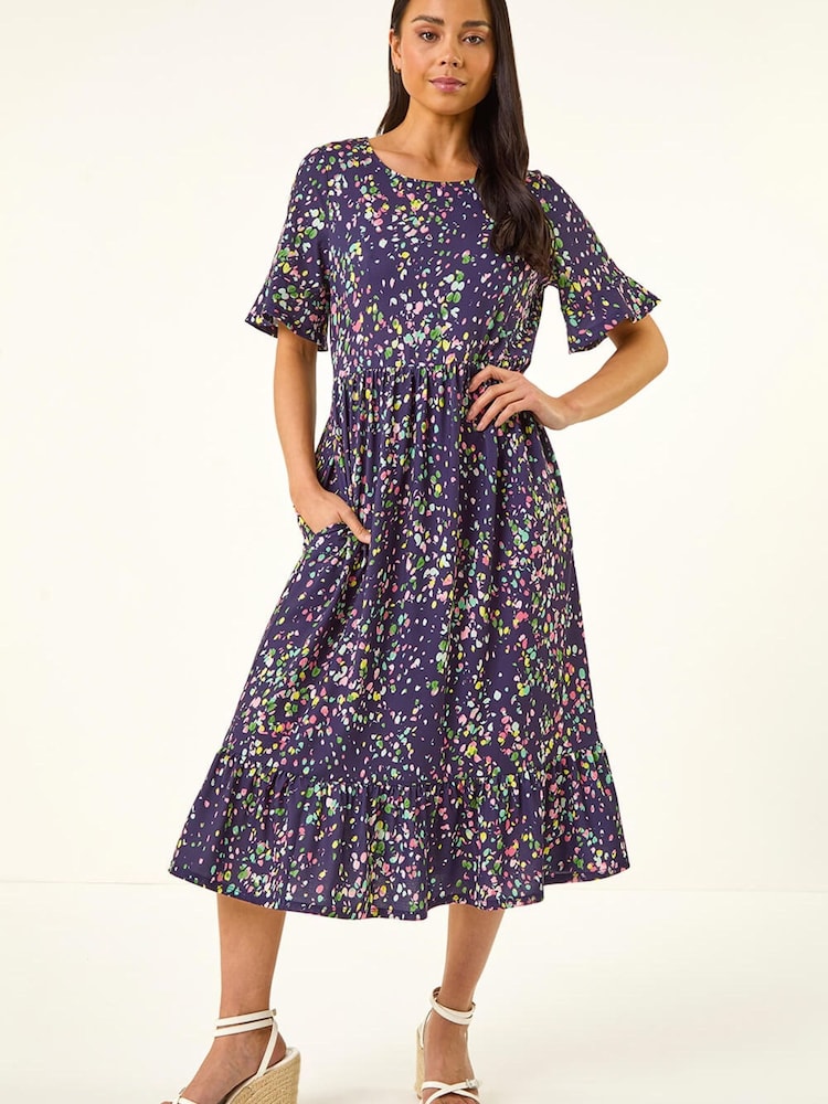 Roman Blue Petite Abstract Spot Dress - Image 2 of 5