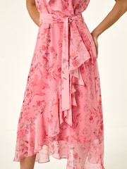 Roman Pink Petite Frill Front Dress - Image 5 of 5