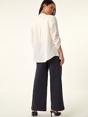Roman White Petite V-Neck Button Front Blouses - Image 3 of 5