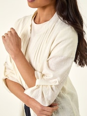 Roman White Petite V-Neck Button Front Blouses - Image 5 of 5