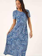 Roman Petite Paisley Gathered Dress - 圖片 1/5