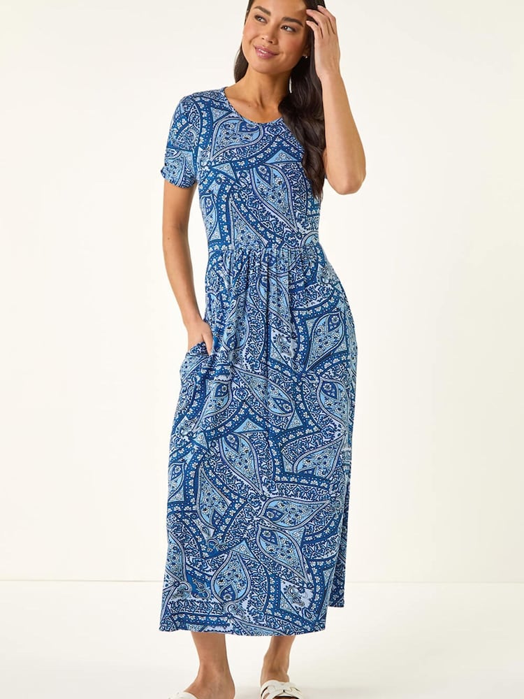 Roman Petite Paisley Gathered Dress - 圖片 2/5