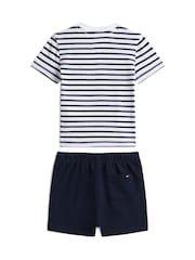 Tommy Hilfiger Blue Essential Stripe T-Shirt And Shorts Set - Image 2 of 2