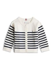 Tommy Hilfiger White Essential Raglan Sleeve Cardigan - Image 1 of 2