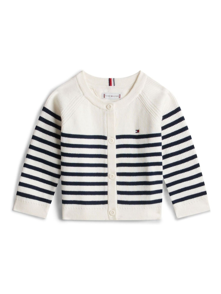 Tommy Hilfiger White Essential Raglan Sleeve Cardigan - Image 1 of 2 Tommy Hilfiger White Essential Raglan Sleeve Cardigan - Image 1 of 2