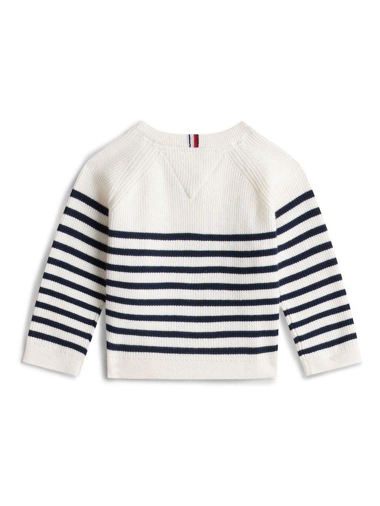 Tommy Hilfiger White Essential Raglan Sleeve Cardigan - Image 2 of 2 Tommy Hilfiger White Essential Raglan Sleeve Cardigan - Image 2 of 2