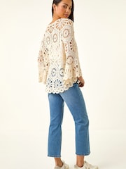 Roman Natural Crochet Top - Image 3 of 5