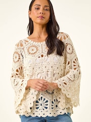 Roman Natural Crochet Top - Image 4 of 5