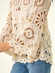 Roman Natural Crochet Top - Image 5 of 5