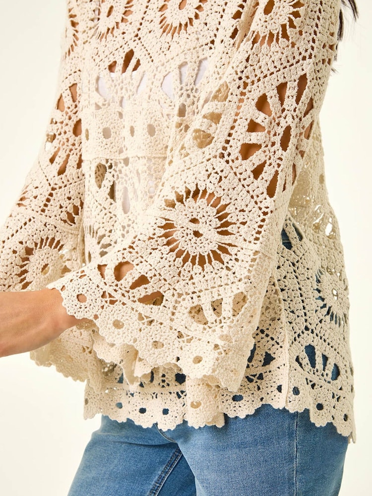 Roman Natural Crochet Top - Image 5 of 5