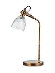 Nkuku Antique Brass Rarni Glass Table Lamp - Image 2 of 2