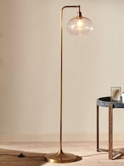 Nkuku Antique Brass Mulia Glass Floor Lamp - Image 1 of 2