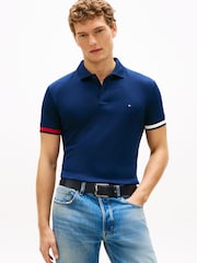 Tommy Hilfiger Slim Fit Interlock Knit Tipped Polo Shirt - صورة 1 من 5