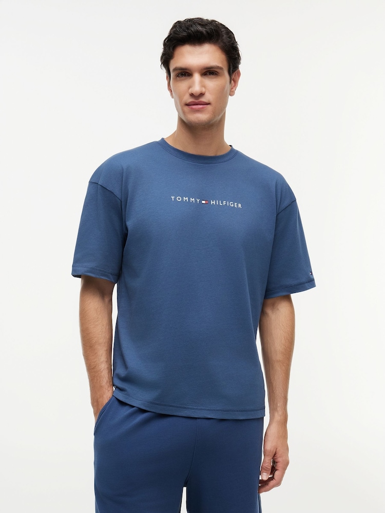 Tommy Hilfiger Blue Original Logo Lounge T-Shirt - Image 1 of 5
