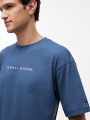 Tommy Hilfiger Blue Original Logo Lounge T-Shirt - Image 4 of 5