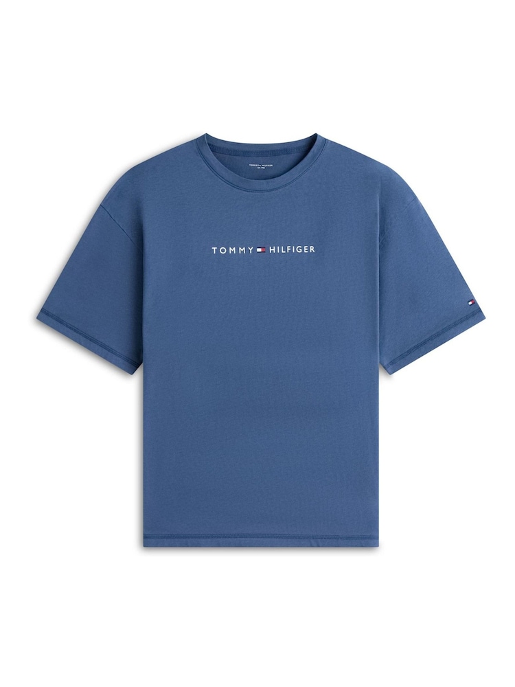 Tommy Hilfiger Blue Original Logo Lounge T-Shirt - Image 5 of 5