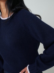 Nobodys Child Blue Bow Back Relaxed Jumper - Image 4 of 5